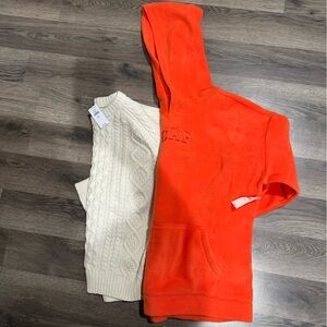 GAP Kids Vibrant Orange and Cream Joggers
